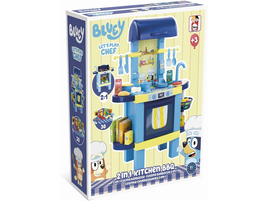 Bluey Cozinha Churrasco 2 em 1 com Acessórios