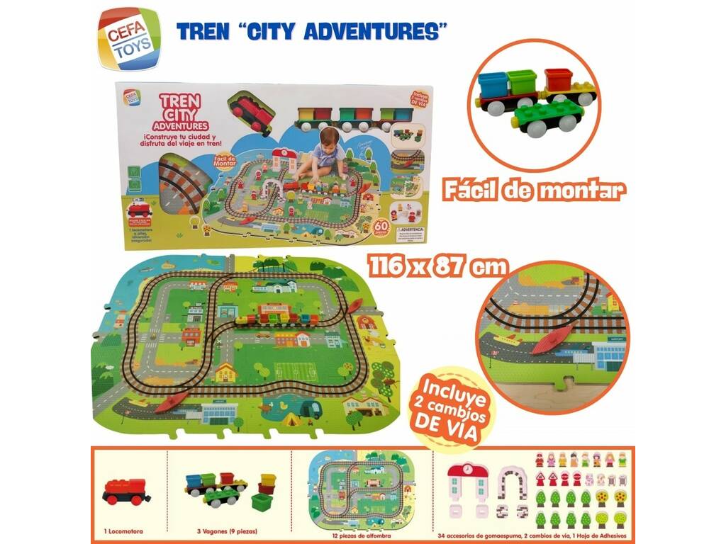 Tren City Adventures de 60 Piezas