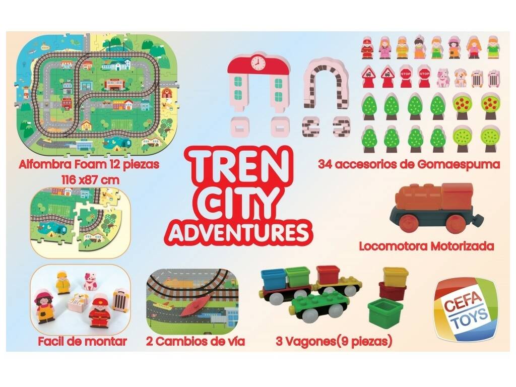 Tren City Adventures de 60 Piezas