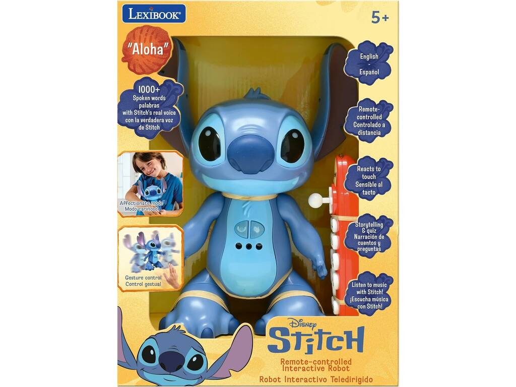 Disney Stitch Rotbot Interactivo Teledirigido Bilingüe de 26 cm