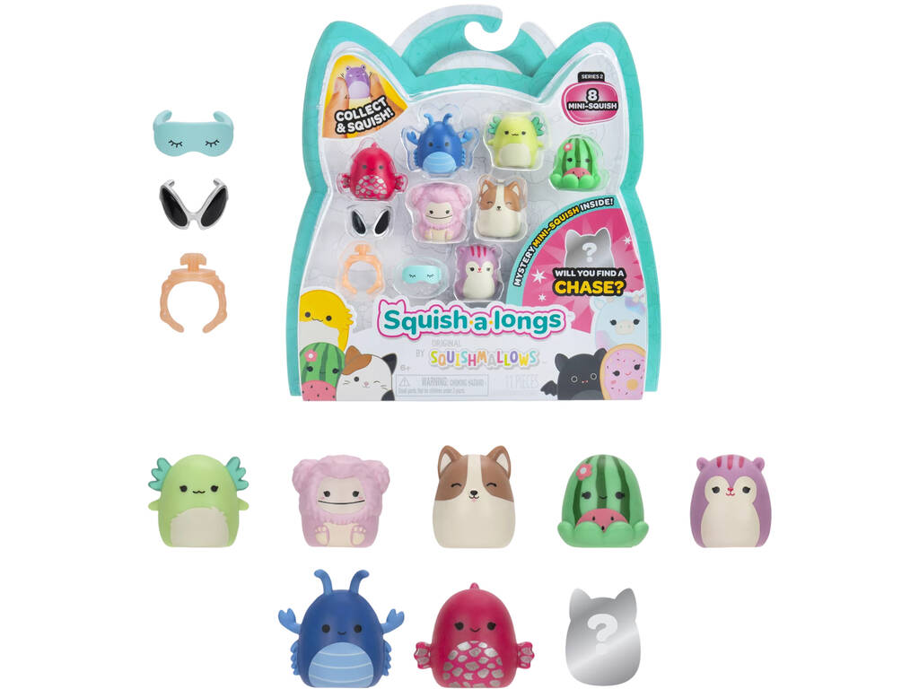 Squish-a-longs Original by Squishmallows Pack 8 Mini-Squish