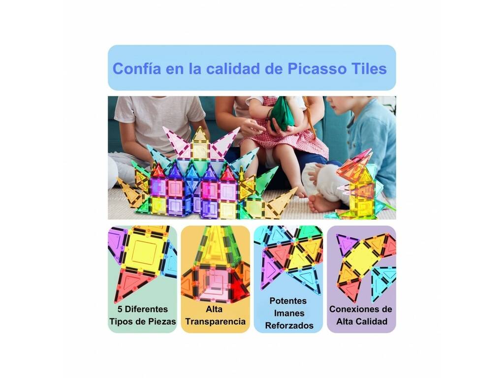 Picasso Tiles Creaciones Magnéticas Pack de 61 Piezas