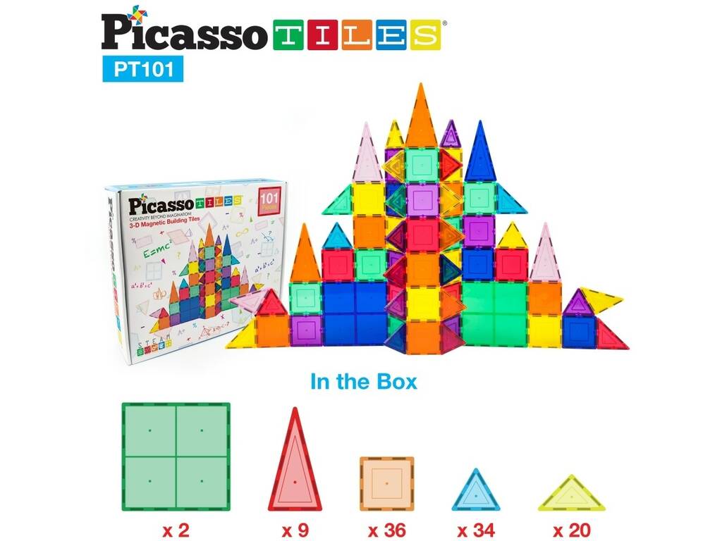 Picasso Tiles Magnetische Bausteine 101 Stück