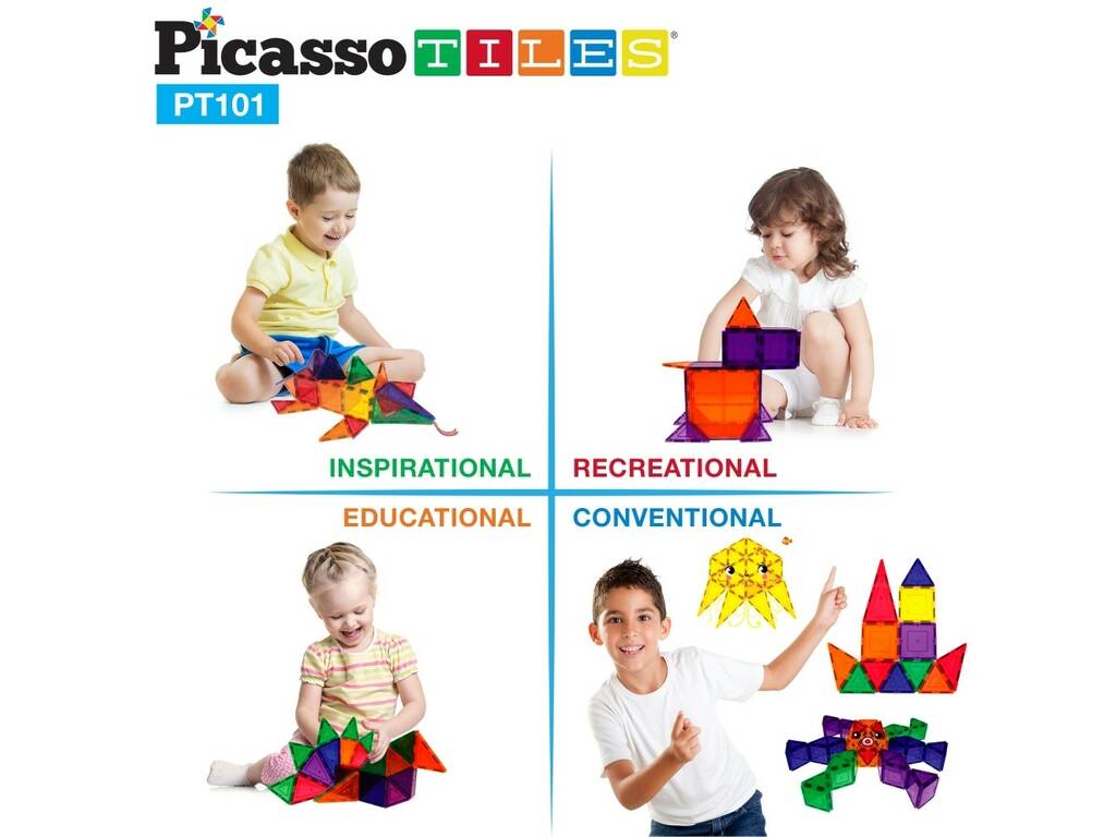 Picasso Tiles Magnetische Bausteine 101 Stück