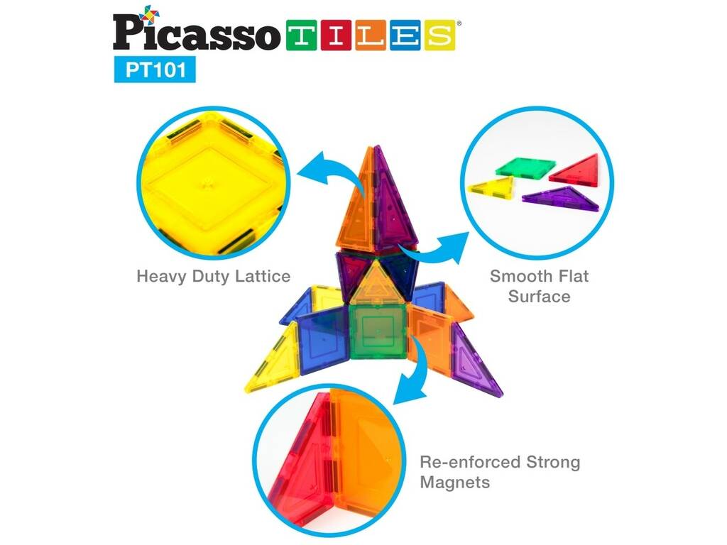 Picasso Tiles Magnetische Bausteine 101 Stück
