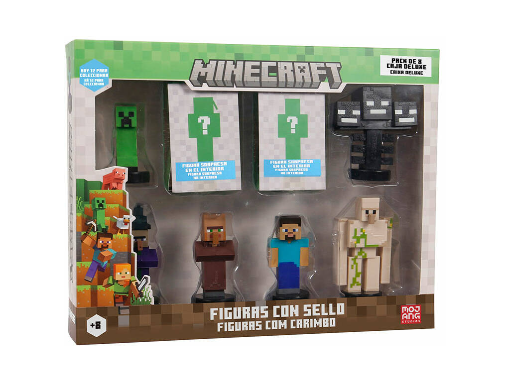 Confezione Deluxe Minecraft con 8 personaggi con sigillo