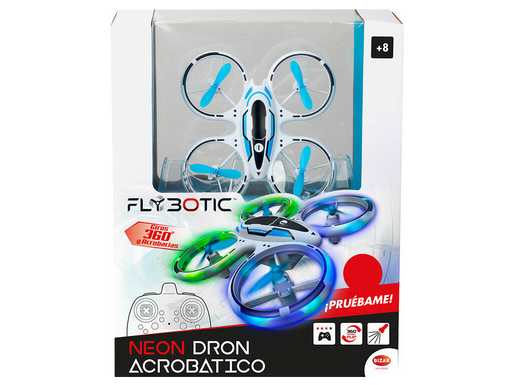 Radiocomando Flybotic Neon Drone Acrobatico con Luce LED