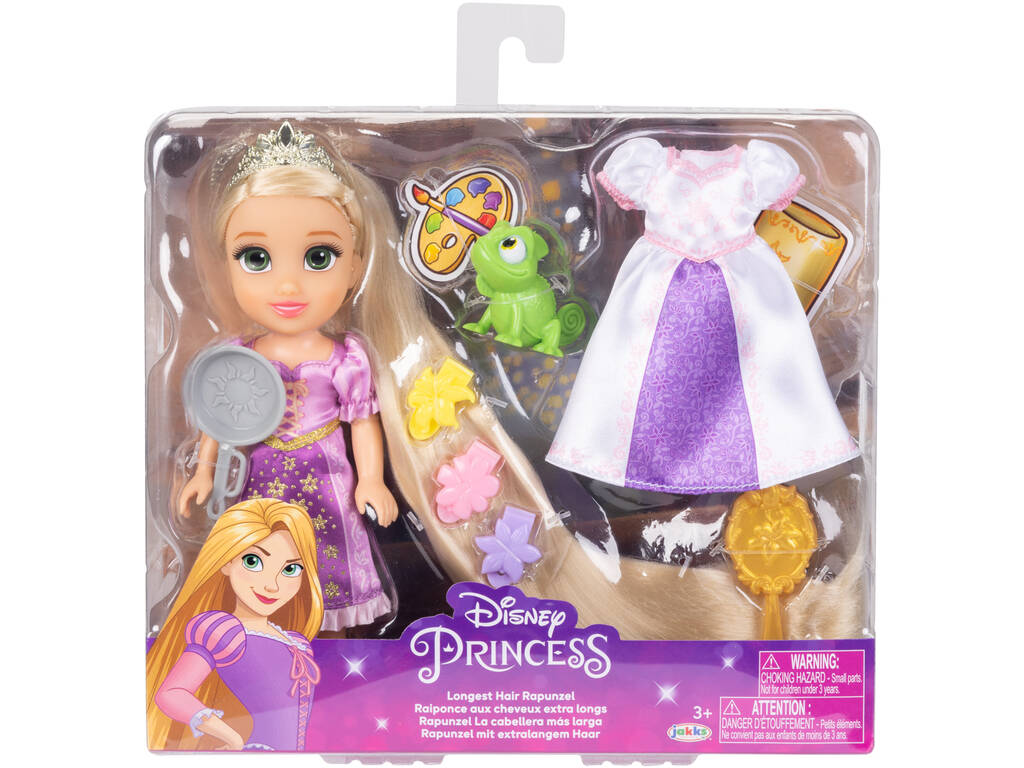 Disney Princess Muñeca Rapunzel de 15 cm con Pascal y Accesorios