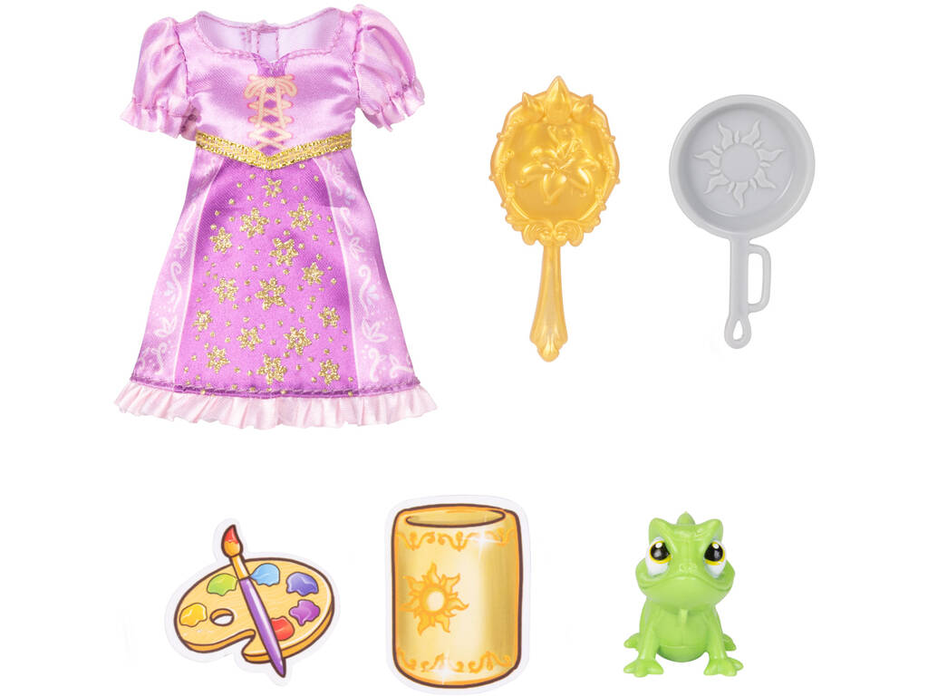 Disney Princess Muñeca Rapunzel de 15 cm con Pascal y Accesorios