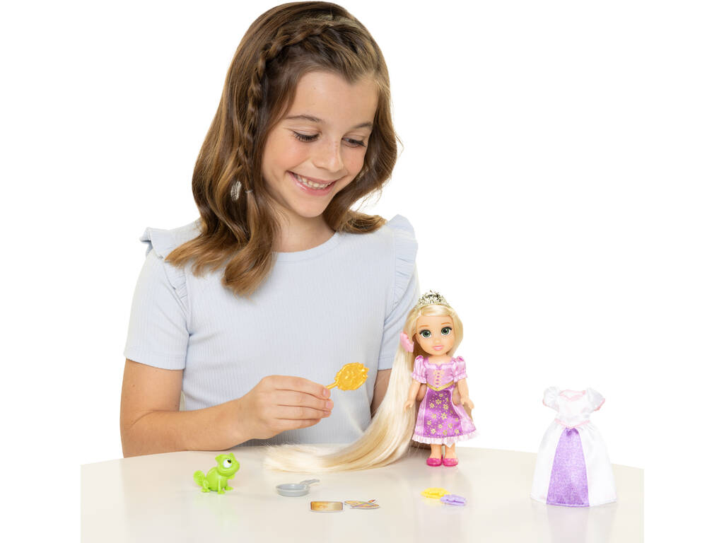 Disney Princess Muñeca Rapunzel de 15 cm con Pascal y Accesorios