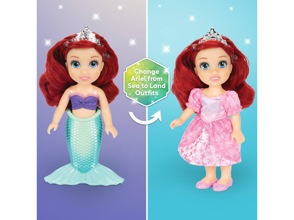 Poupée Disney Princess Ariel de 15 cm avec Flounder et Sebastian
