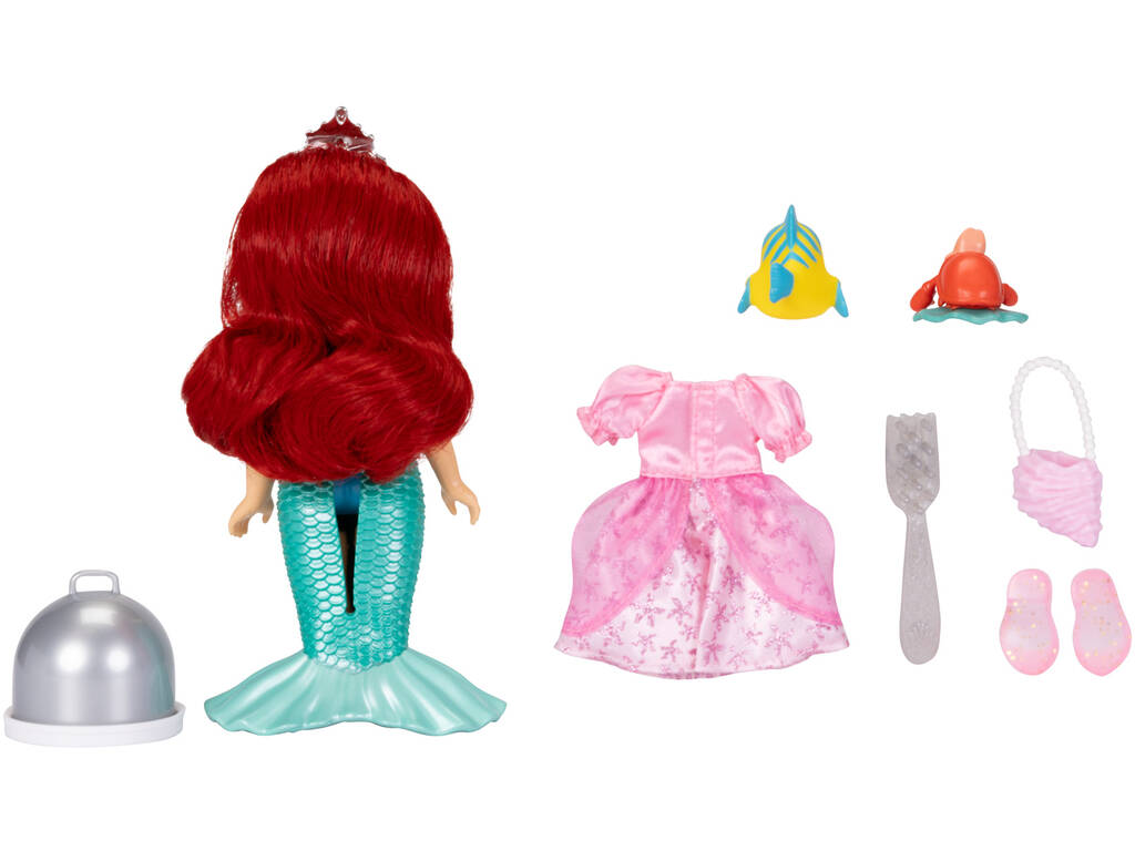Poupée Disney Princess Ariel de 15 cm avec Flounder et Sebastian