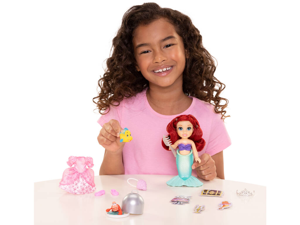 Poupée Disney Princess Ariel de 15 cm avec Flounder et Sebastian