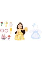 Poupée Disney Princess Belle de 15 cm avec Mme Potts et Lumière