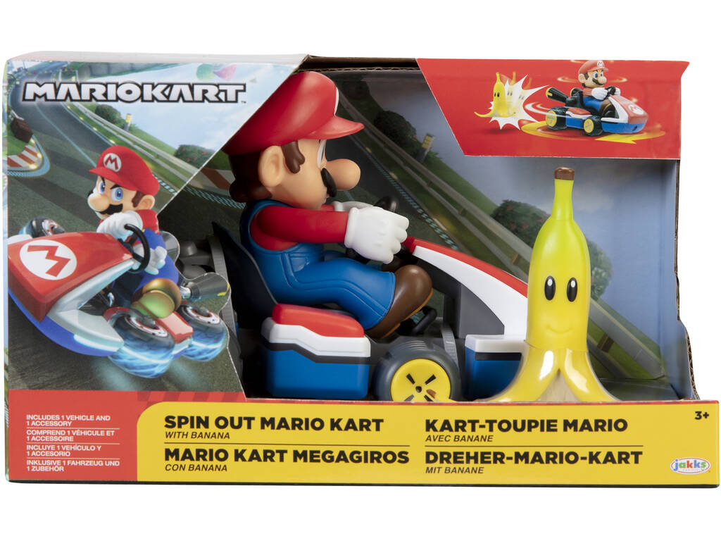 Mariokart Veículo Mario Kart Megagiros de 12 cm com Acessório