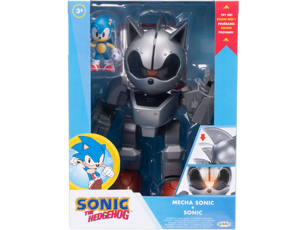 Sonic The Hedgehog Figura Sonic 6 cm com Giant Mecha Sonic 22 cm com Luz