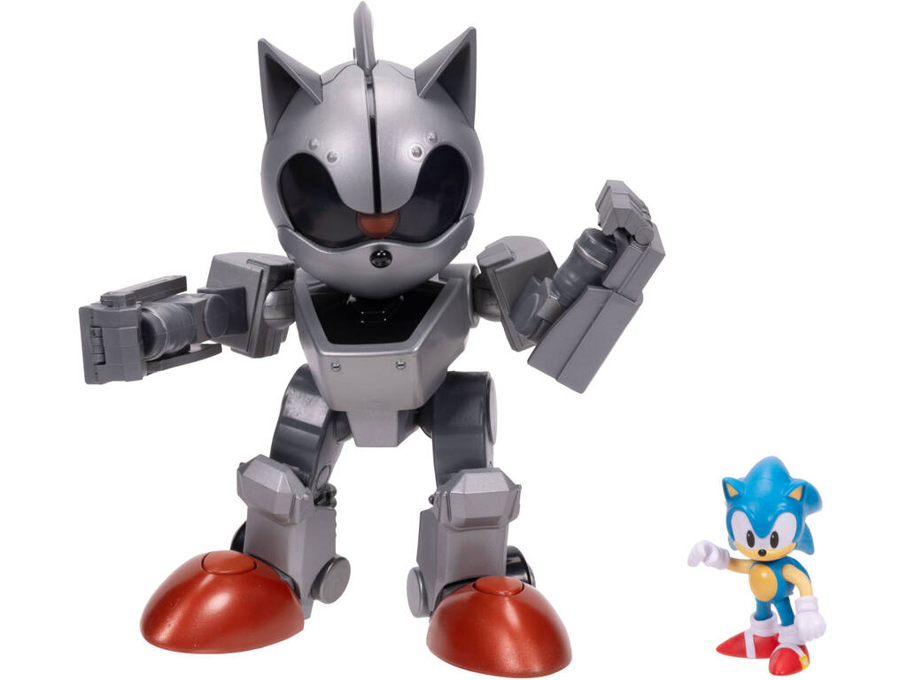 Sonic The Hedgehog Figura Sonic 6 cm com Giant Mecha Sonic 22 cm com Luz