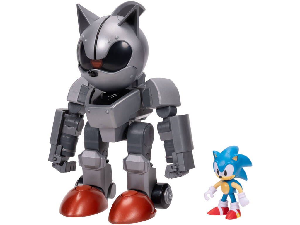 Sonic The Hedgehog Figura Sonic 6 cm com Giant Mecha Sonic 22 cm com Luz