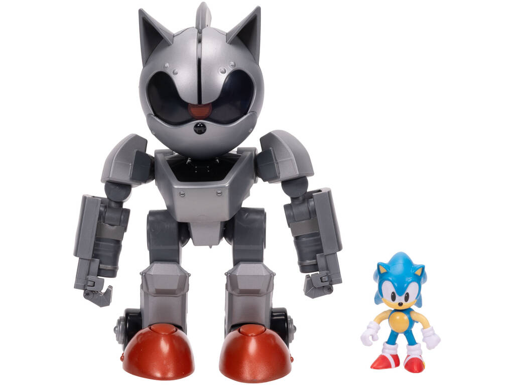 Sonic The Hedgehog Figura Sonic 6 cm com Giant Mecha Sonic 22 cm com Luz
