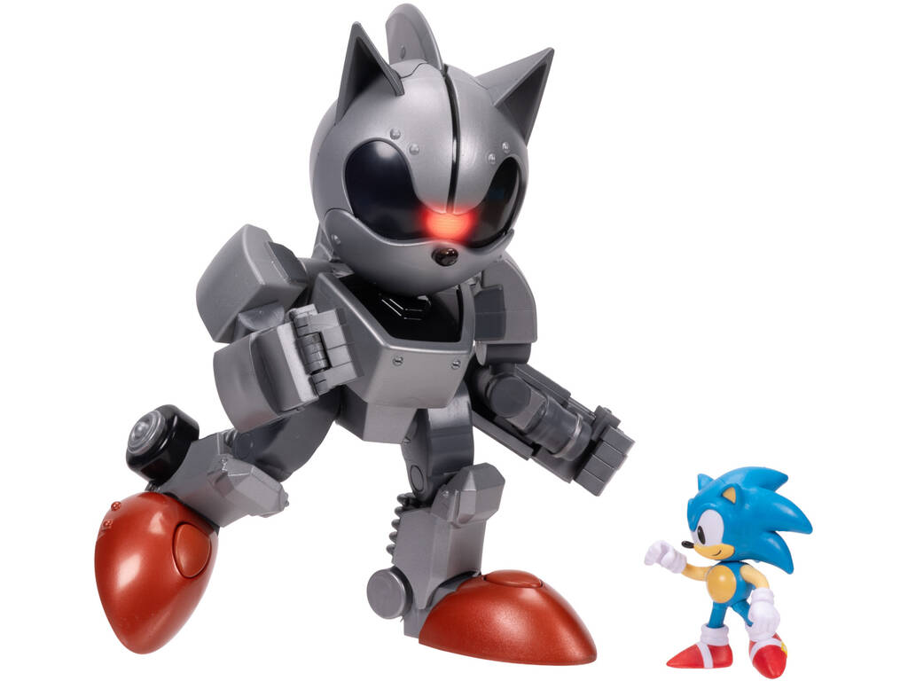 Sonic The Hedgehog Figura Sonic 6 cm com Giant Mecha Sonic 22 cm com Luz