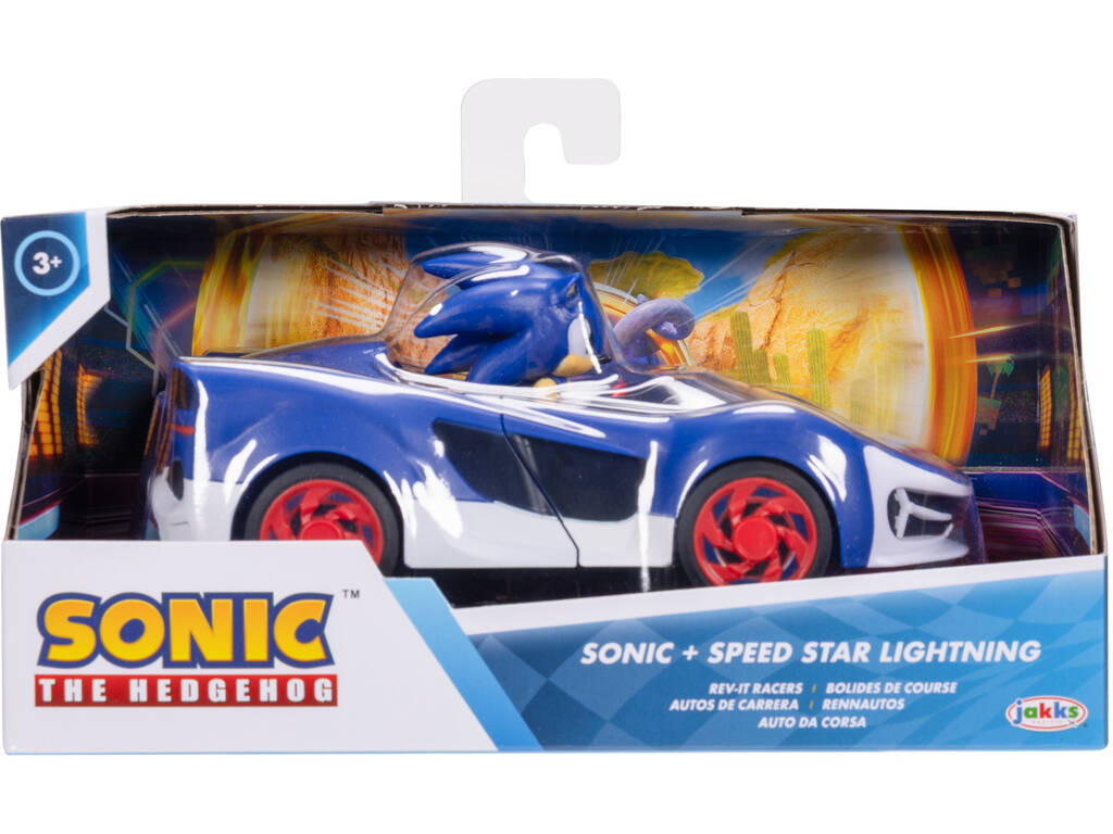 Sonic The Hedgehog Figura Sonic com Veículo Speed Star Lighting 16 cm