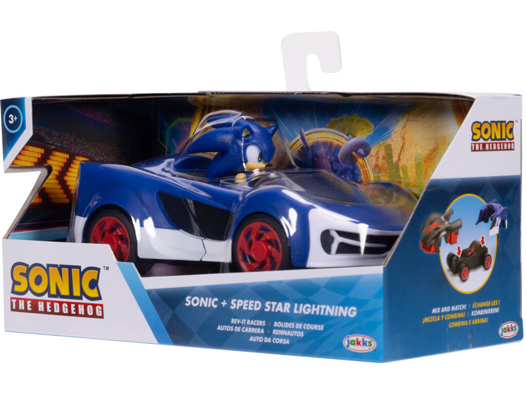 Sonic The Hedgehog Figura Sonic com Veículo Speed Star Lighting 16 cm