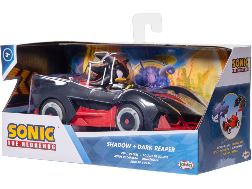 Sonic The Hedgehog Figura Shadow com Veículo Dark Reaper 16 cm