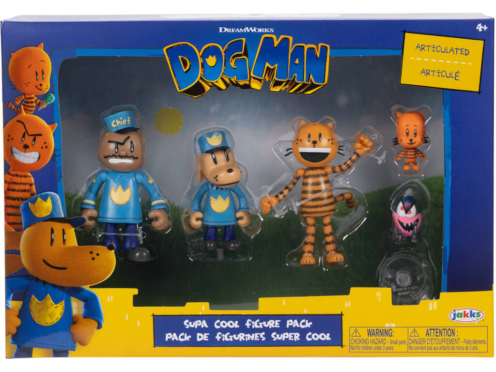Dog Man Super Cool Pack mit 5 Figuren von 6 cm