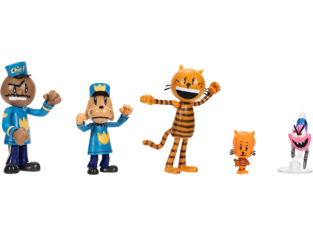 Dog Man Super Cool Pack mit 5 Figuren von 6 cm