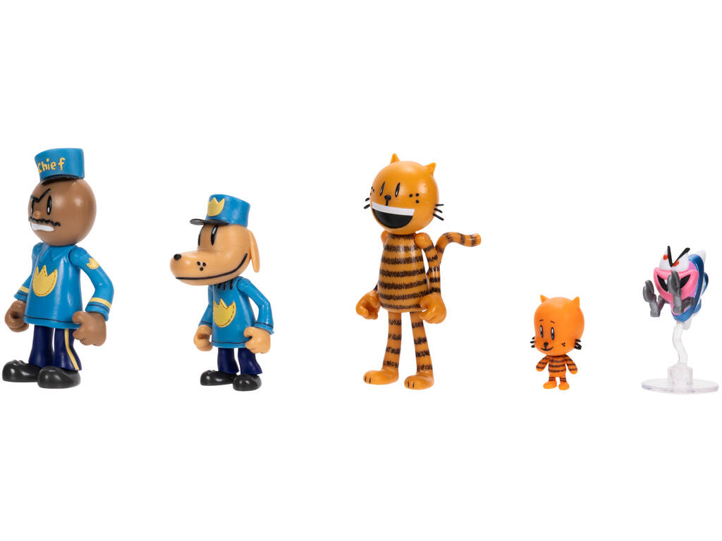 Dog Man Super Cool Pack mit 5 Figuren von 6 cm