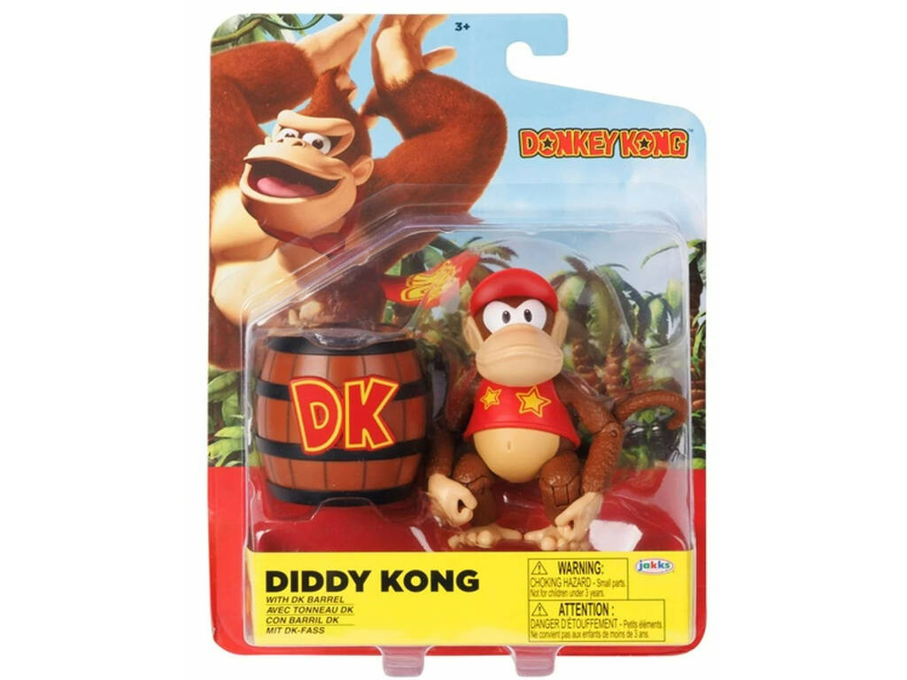 Donkey Kong Figura de Ação Diddy Kong 10 cm com Barril