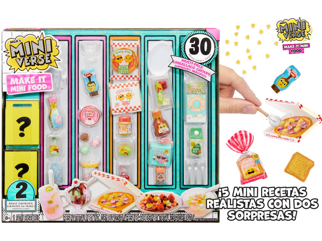 MiniVerse Pack Make It Mini Food de 30 Peças