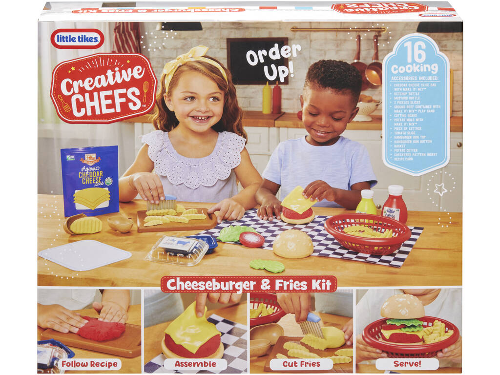 Little Tikes Creative Chefs Pack Hamburguesa con Masa y Arena Mágica