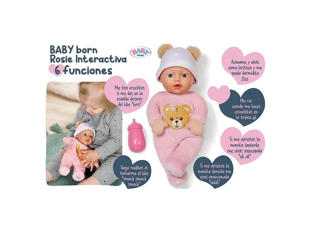 Poupée interactive Baby Born Rosie de 30 cm avec 6 sons