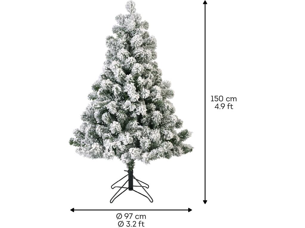 Sapin de Noël Imperial Nevado de 150 cm avec 340 branches Everlands