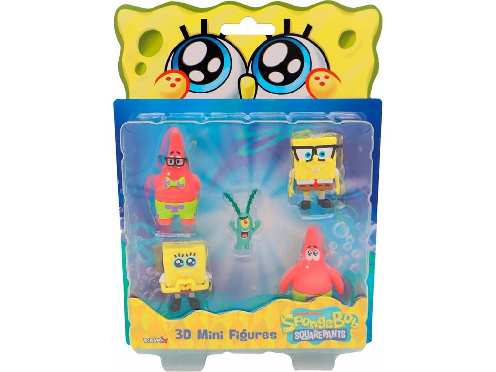 Bob Esponja Pack 5 Mini Figuras de 5 cm