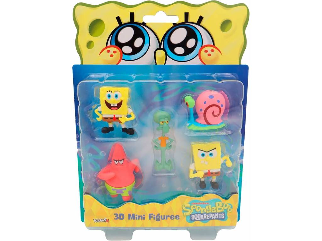 Bob Esponja Pack 5 Mini Figuras de 5 cm
