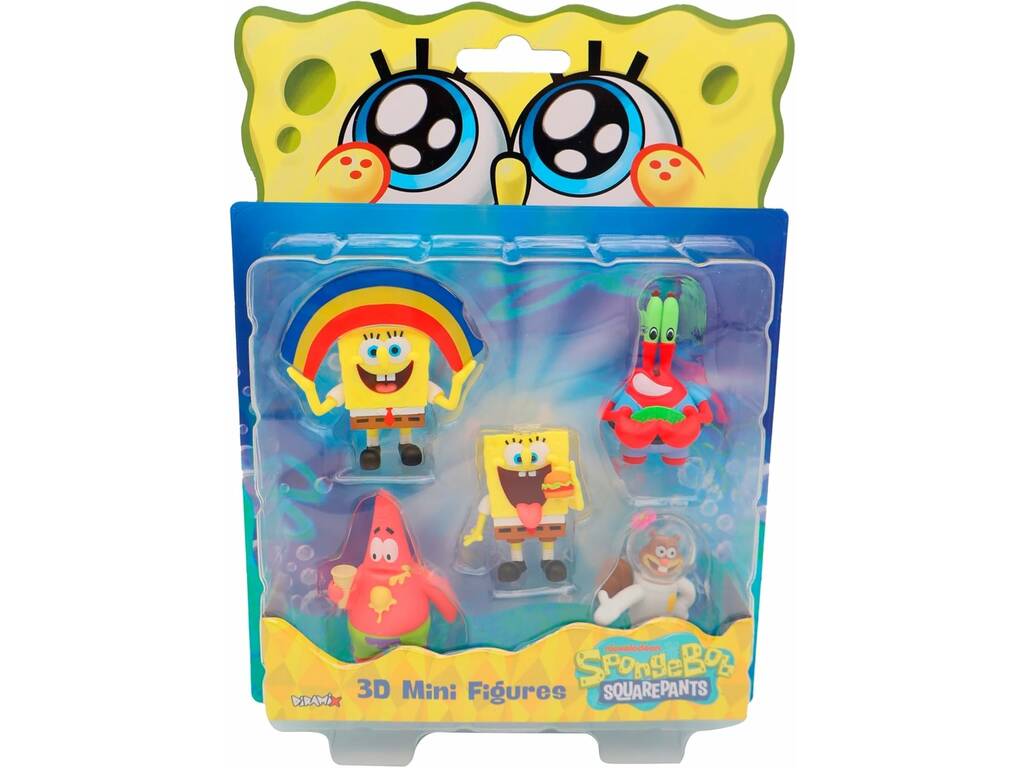 Bob Esponja Pack 5 Mini Figuras de 5 cm