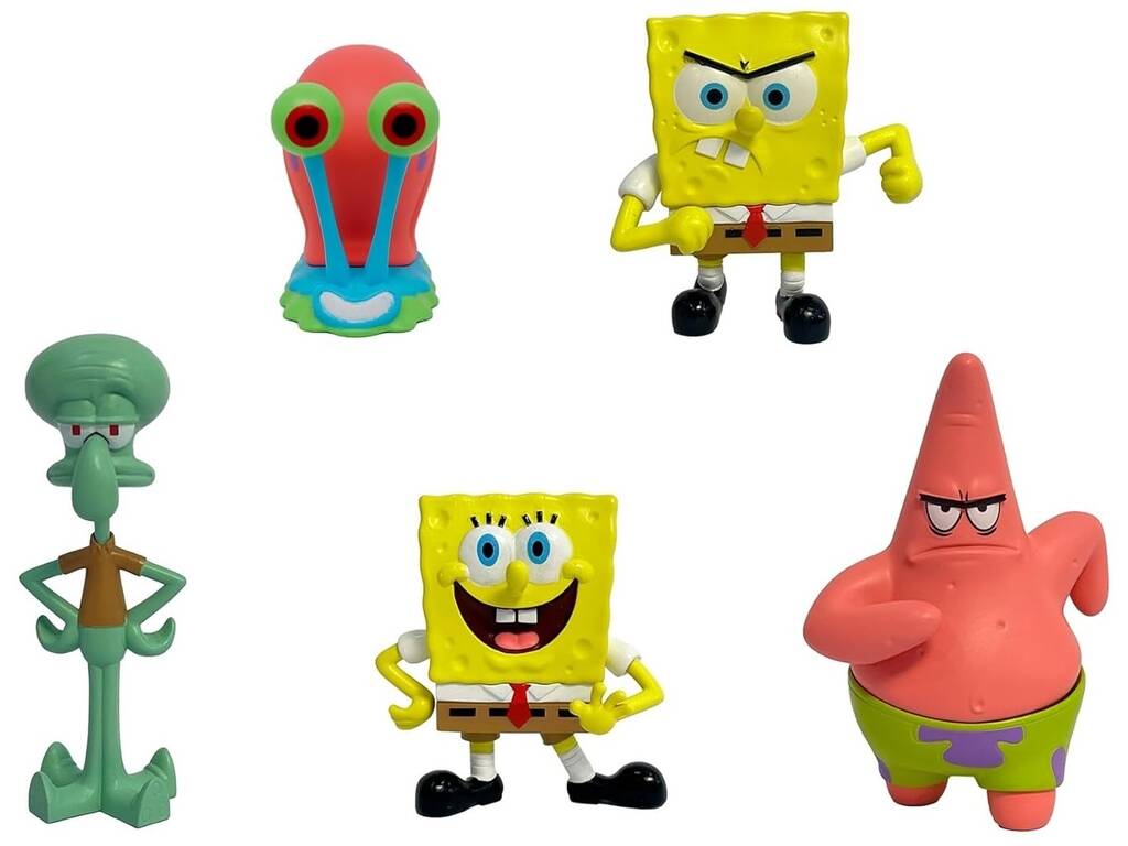 Bob Esponja Pack 5 Mini Figuras de 5 cm