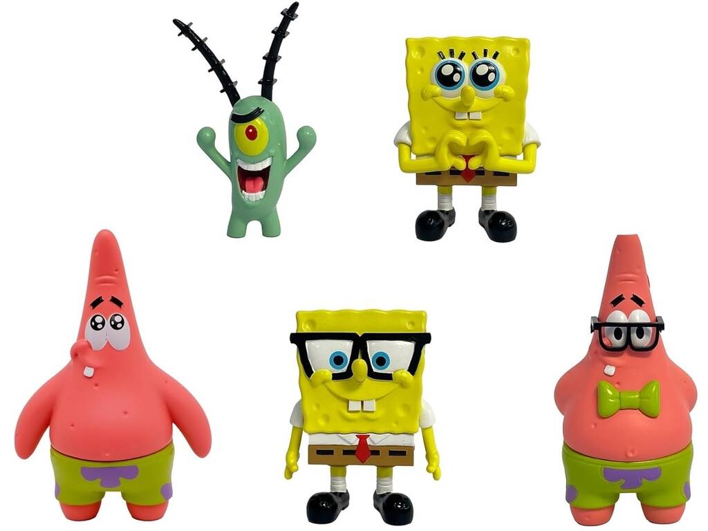 Bob Esponja Pack 5 Mini Figuras de 5 cm