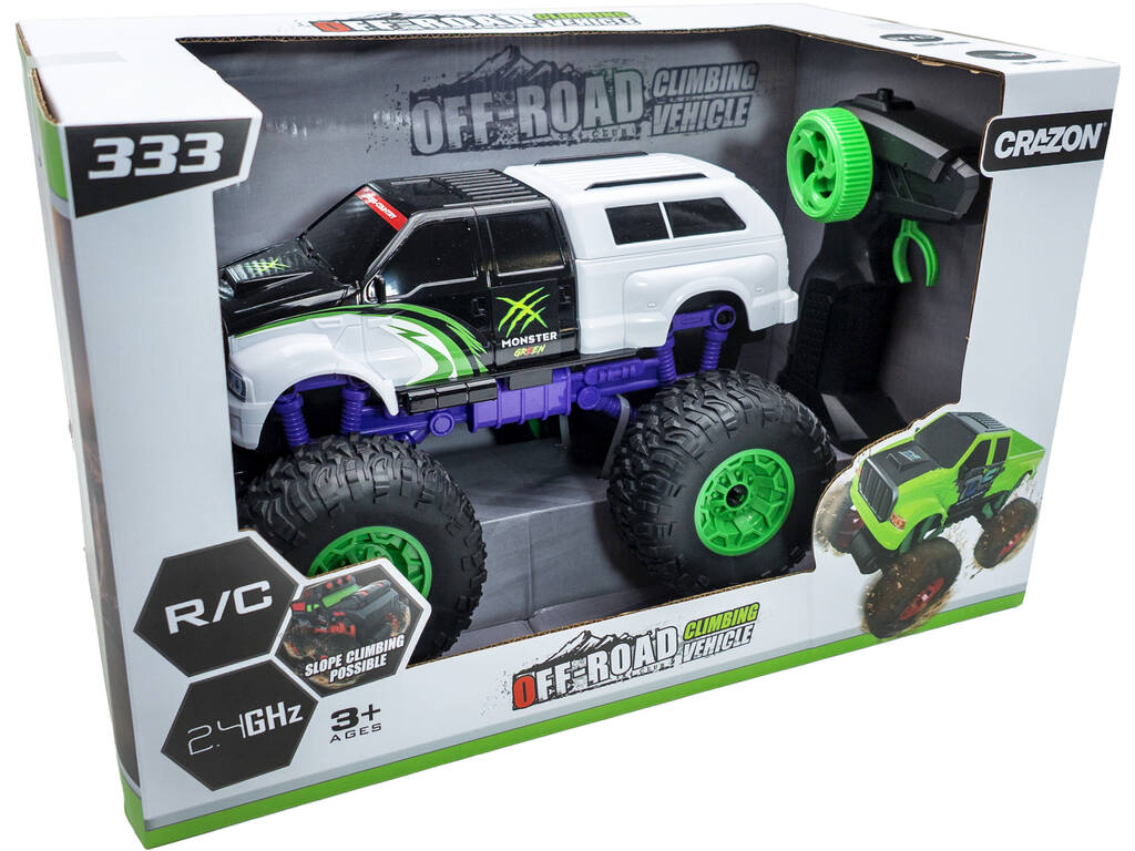 Coche Radio Control Off Road Climbing Vehicle Monster Green