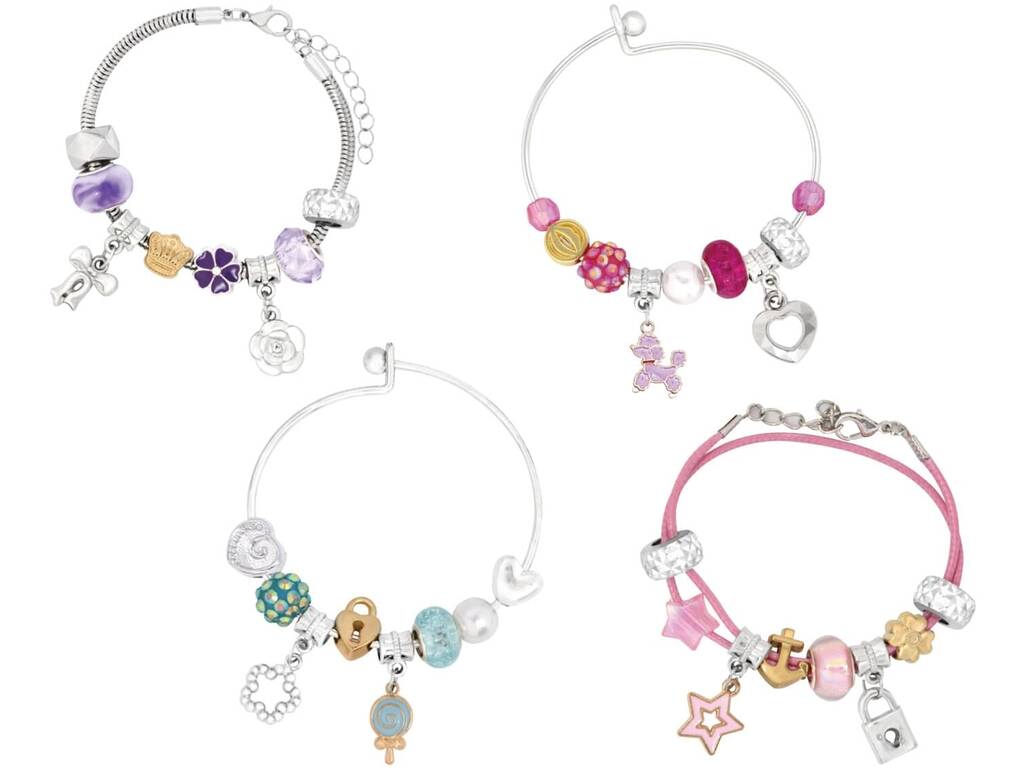 Set Pulseras con Más de 30 Charms y Cuentas