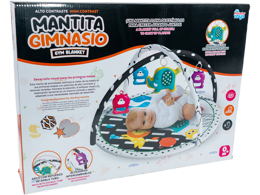 Couverture de gymnastique pour bébés avec arche et jouets, 74 x 74 cm