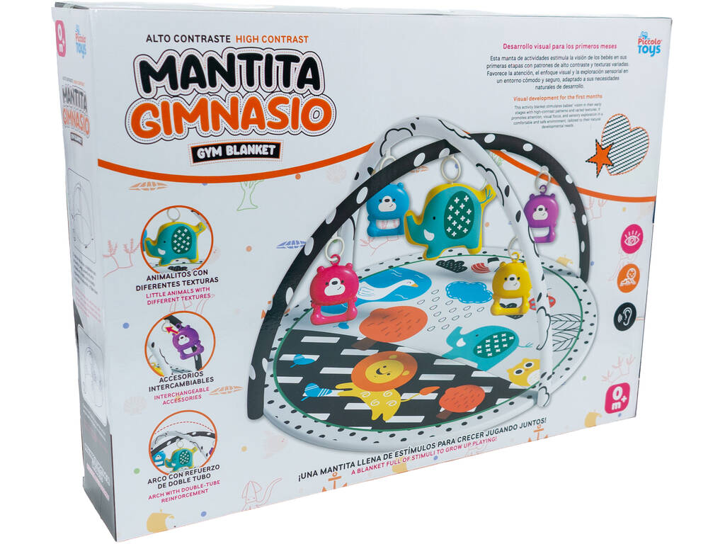 Couverture de gymnastique pour bébés avec arche et jouets, 74 x 74 cm