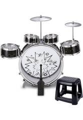 Batteria Jazz Nera con Sgabello