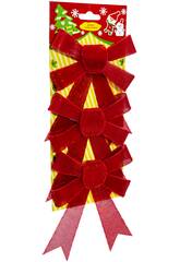 Weihnachtsdeko Set 3 Rote Schleifen 13x10 cm