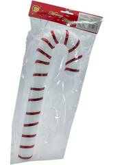 <b>Weihnachtsdeko Zuckerstange Weiß und Rot 34 cm