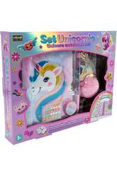Set Unicorno Quaderno di peluche con penna e accessori