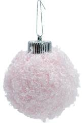 Addobbo natalizio palla rosa pelosa da 8 cm
