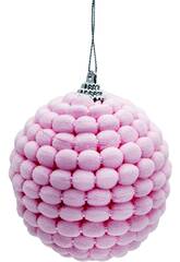 Addobbo natalizio Pom Pom rosa da 8 cm